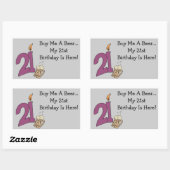 第21誕生日ビール(カスタマイズ可能な) 長方形シール (シート)