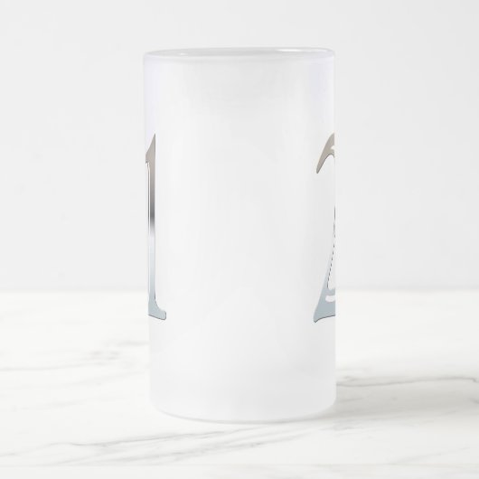 第21誕生日プレゼントのための21曇らされたガラスのマグ フロストグラスビールジョッキ (中央)