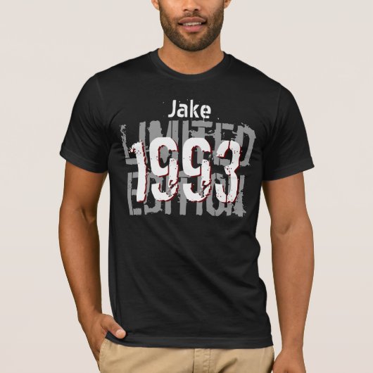 第21誕生日プレゼント1993の限定版の黒の灰色 Tシャツ (正面)