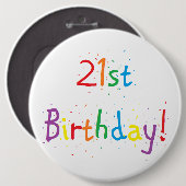"第21誕生日"の大きいボタン 缶バッジ (正面&裏面)
