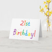 "第21誕生日"の挨拶状 カード (黄色い花)