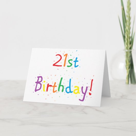 "第21誕生日"の挨拶状 カード (正面)