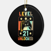 第21誕生日 |レベル21のロック解除 セラミックオーナメント (左)