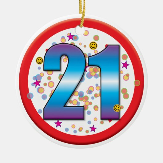第21誕生日v2 セラミックオーナメント (正面)