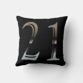 第21赤くおよび黒い誕生日の銀|第21 クッション (裏面)