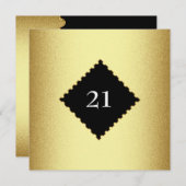 第21金属の金ゴールドフレームの特別な誕生日のイベント 招待状 (正面/裏面)