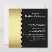 第21金属の金ゴールドフレームの特別な誕生日のイベント 招待状 (裏面)