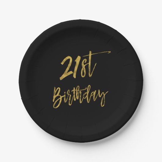 第21金箔誕生日 ペーパープレート (正面)