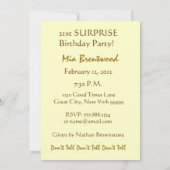 第21驚きの誕生会の金ゴールドの蝋燭の招待 招待状 (裏面)