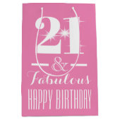 第21 20最初パステル調ピンク ミディアムペーパーバッグ (正面)