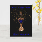 第21SONビールポンプ誕生日グリーティングカード カード (黄色い花)