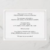 第22回バースデーパーティー – アールデコスタイル「22」 & Name 箔招待状 (裏面)