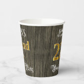 第22回バースデーパーティー – フェイク金ゴールド&ウッドフェイク・ルックス 紙コップ (左)