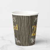第22回バースデーパーティー – フェイク金ゴールド&ウッドフェイク・ルックス 紙コップ (右)