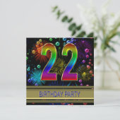 第22回誕生日パーティー招待（バブル付き） 招待状 (スタンド正面)