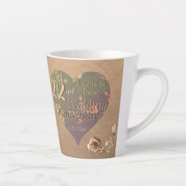 第22回銅結婚周年記念バラハート カフェラテマグ