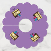 第22蝋燭チョコレートアイシングが付いているお誕生日ケーキ ワイングラスタグ (裏面)