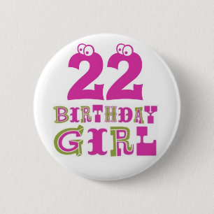 第22誕生日の女の子ボタンのバッジ 缶バッジ