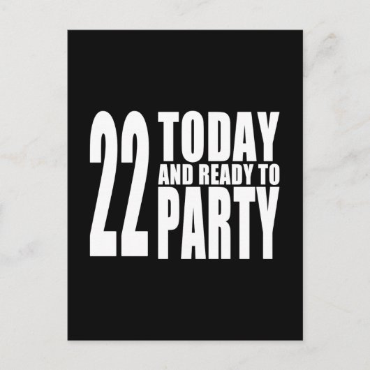 第22誕生日パーティー: 22今日とパーティー準備 インビテーションポストカード (正面)