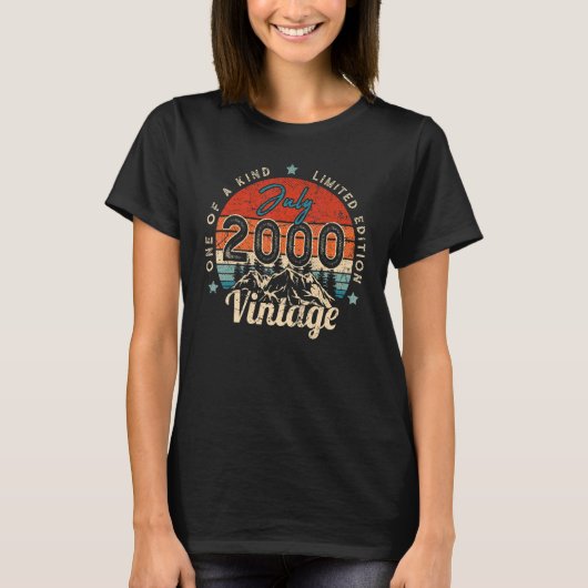 第22誕生日ヴィンテージ2000年7月1種 Tシャツ (正面)