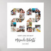 第22誕生日第22カスタム号写真コラージュ ポスター (正面)