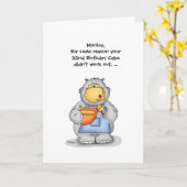 第22誕生日、ベーキングHippo – パーソナライズ カード (黄色い花)