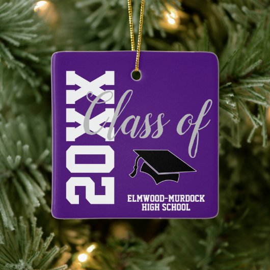 第22類高校パーソナライズされた卒業 セラミックオーナメント (ツリー)
