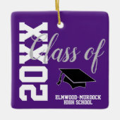 第22類高校パーソナライズされた卒業 セラミックオーナメント (正面)