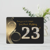 第23の誕生日の招待状、数ダイヤモンド、写真 招待状 (スタンド正面)