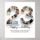 第23パーソナライズされた誕生日フォトコラージポスター ポスター (正面)
