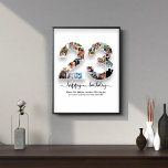 第23パーソナライズされた誕生日フォトコラージポスター ポスター<br><div class="desc">23パーソナライズされた番目の誕生日フォトコラージュfor Bestie,  Friends,  girl,  men</div>