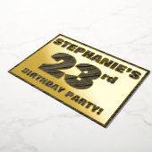 第23回バースデーパーティはっきりした— Wood Grainフェイク文字 箔招待状 (回転した状態)