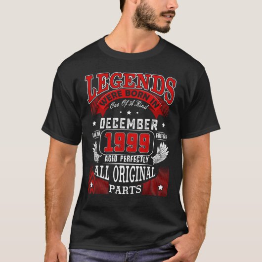 第23回誕生日生まれレジェンド1999年12月23日 Tシャツ (正面)