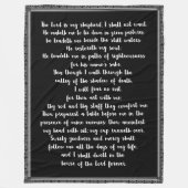 第23期詩篇ブラック（白い手書き文字） フリースブランケット (正面)