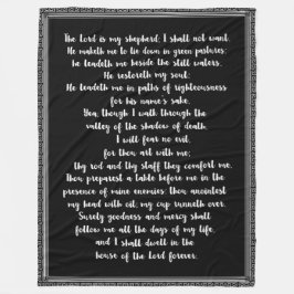 第23期詩篇ブラック（白い手書き文字） フリースブランケット