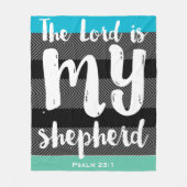 第23期詩篇ブラック（白い手書き文字） フリースブランケット (正面)