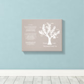 第23期詩編ファミリーツリーキャンバス、ウォームグレー キャンバスプリント (インサイチュ (ウッドフロア))