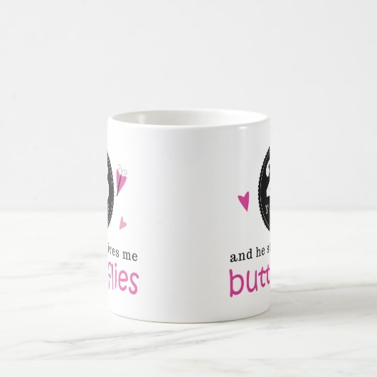 第23結婚記念日の蝶のためのギフト コーヒーマグカップ (中央)