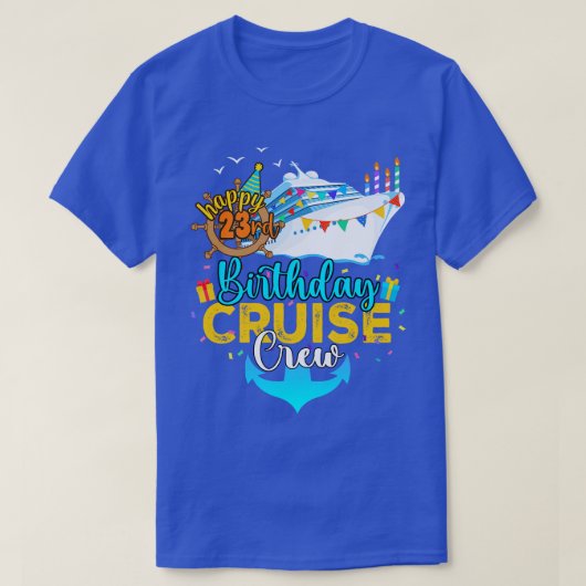 第23誕生日クルーズクルー Tシャツ (デザイン正面)