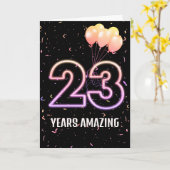 第23誕生日バルーンと紙吹雪 カード (黄色い花)