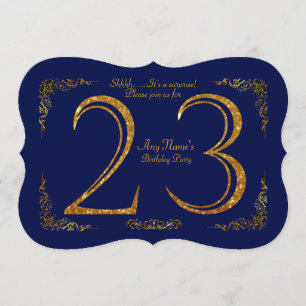 第23、誕生会第23、素晴らしいのGatsby、海軍及び金ゴールド 招待状