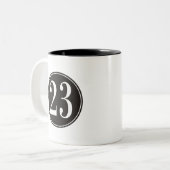 第23 -黒い円(前部) ツートーンマグカップ (正面左)