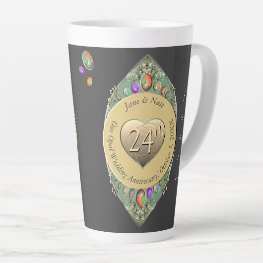 第24回オパールの結婚アニバーサリータオル カフェラテマグ (右アングル)