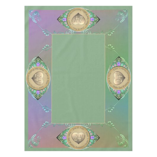 第24回オパールの結婚記念日テーブルクロス テーブルクロス (正面)