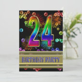 第24回誕生日パーティー招待(バブル付き) 招待状 (スタンド正面)