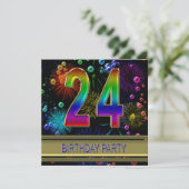 第24回誕生日パーティー招待（バブル付き） 招待状 (スタンド正面)