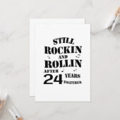 第24記念日-カップル24年の記念日の カード (正面/裏面インサイチュ)