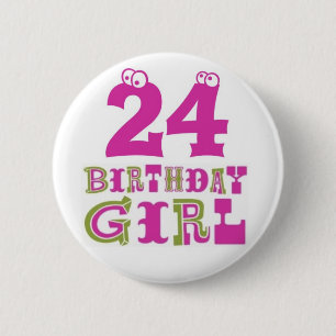 第24誕生日の女の子ボタンのバッジ 缶バッジ