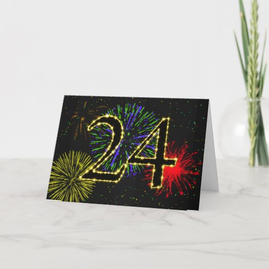 第24誕生日花火付き カード (正面)
