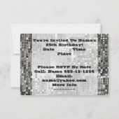 第25または年齢の誕生会の銀の招待状 招待状 (裏面)